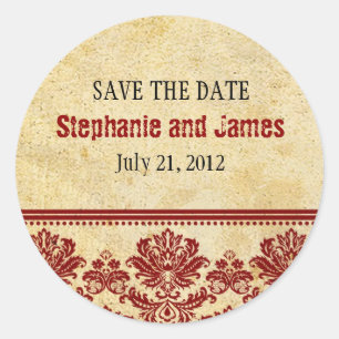 Vintage Burgundy Lace Wedding Sticker