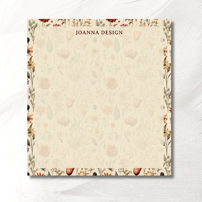 Vintage Burgundy Wildflower Chic  Notepad (Creator Uploaded)