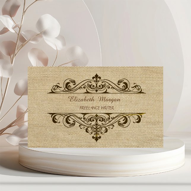 Vintage Burlap Business Card (Creator Uploaded)