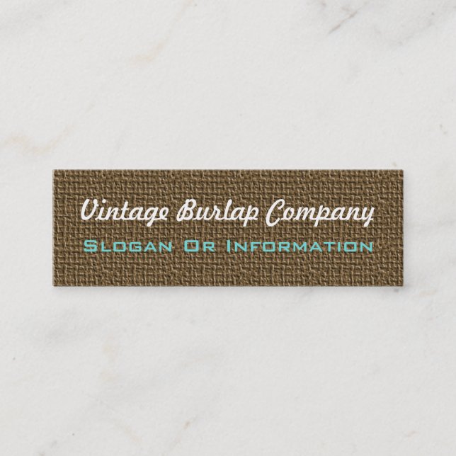 Vintage Burlap Business Cards (Front)