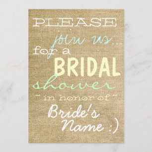 Vintage Burlap Country Bridal Shower Invitation :)