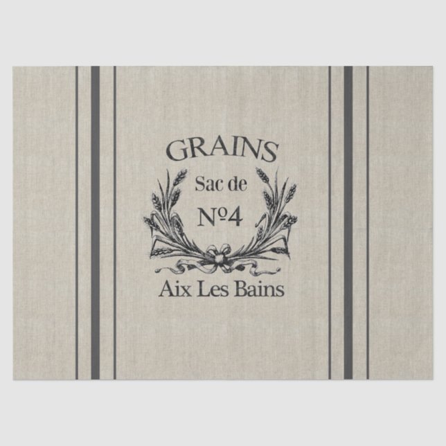Vintage Burlap Grain Sack Tissue Paper (Front)