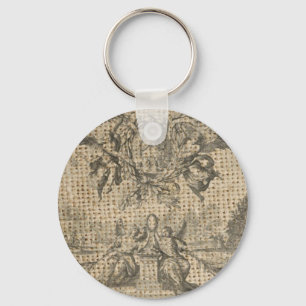 vintage burlap religious heaven victorian angel keychain