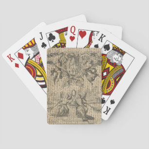 vintage burlap religious heaven victorian angel playing cards