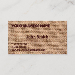 Vintage Burlap Texture Rustic Bold Business Card