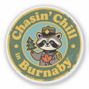 Vintage Burnaby BC Raccoon Chill