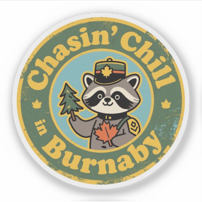 Vintage Burnaby BC Raccoon Chill (Front)