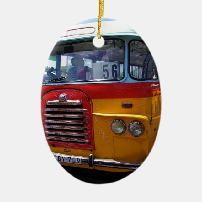 Vintage bus ceramic ornament (Front)