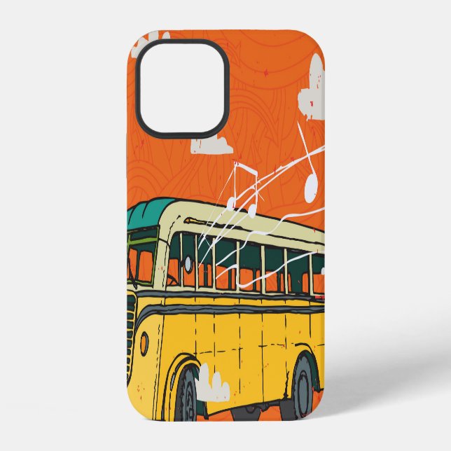 Vintage Bus: Clouds Texture Backdrop iPhone Case (Back)
