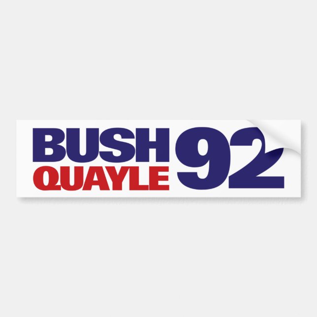 Vintage Bush Quayle 1992 Bumper Sticker (Front)