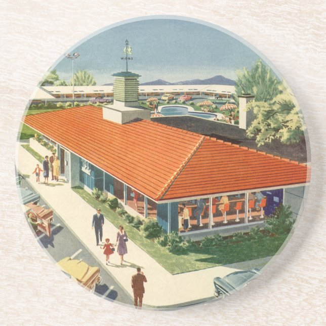 Vintage Business, 50s Family Restaurant Diner Coaster (Front)