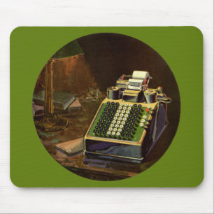 Vintage Business Accountant, Accounting Machine Mouse Pad