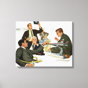 Vintage Business, Airline Executives Meeting Canvas Print