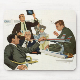 Vintage Business, Airline Executives Meeting Mouse Pad