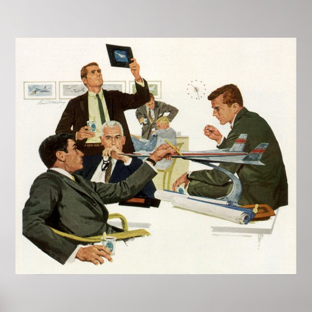 Vintage Business, Airline Executives Meeting Poster (Front)