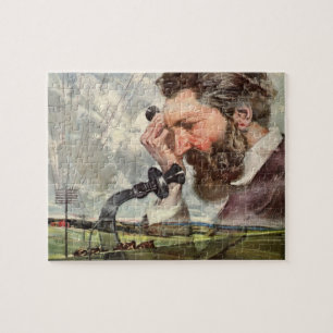 Vintage Business, Alexander Graham Bell Telephone Jigsaw Puzzle