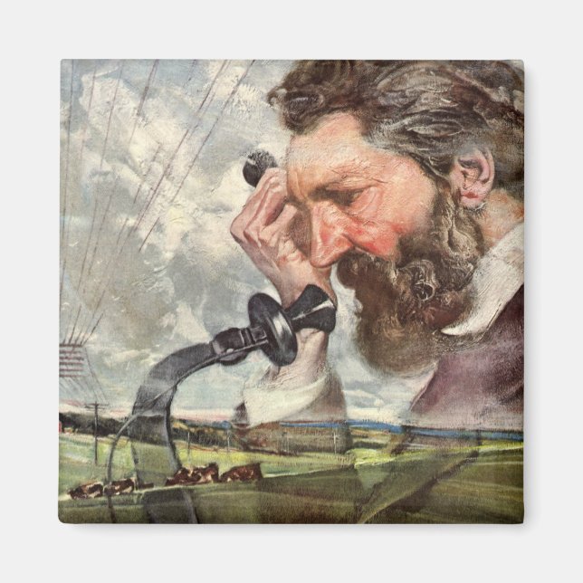 Vintage Business, Alexander Graham Bell Telephone Magnet (Front)