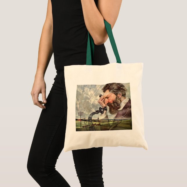 Vintage Business, Alexander Graham Bell Telephone Tote Bag (Front (Product))