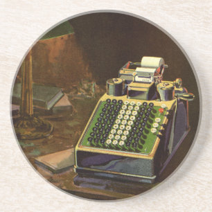 Vintage Business Comptometer Accounting Calculator Coaster