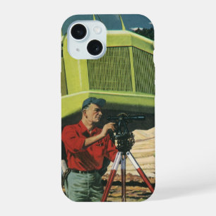 Vintage Business, Construction Site with Surveyor iPhone 15 Case