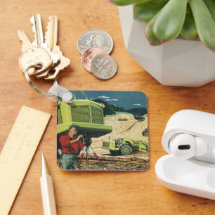 Vintage Business, Construction Site with Surveyor Keychain