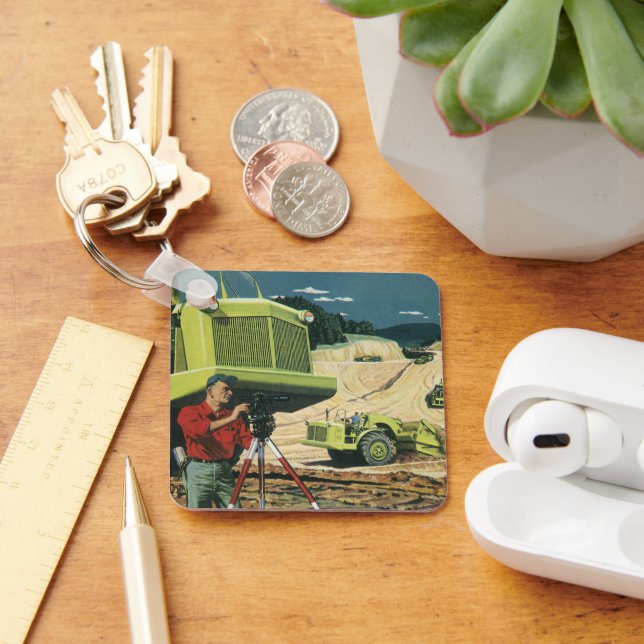 Vintage Business, Construction Site with Surveyor Keychain (Desk)