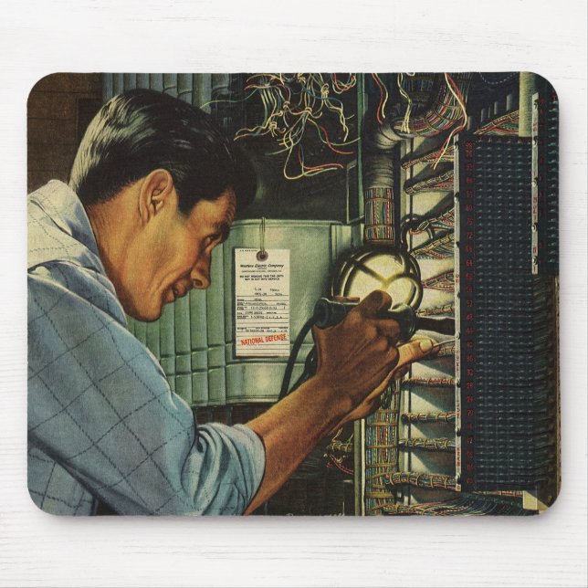 Vintage Business Electrician Circuit Breaker Panel Mouse Pad (Front)