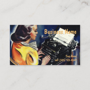 Vintage Business Executive Secretary Typing Letter Card