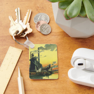 Vintage Business Factory, Manufacturing on a Dock Keychain