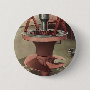 Vintage Business, Giant Water Turbine Energy 2 Inch Round Button