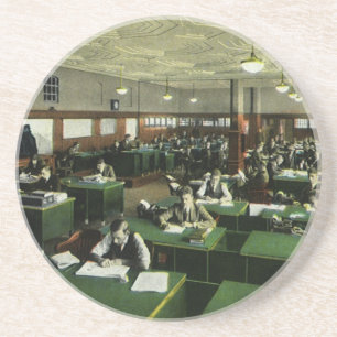 Vintage Business, Journalists in Newspaper Office Coaster