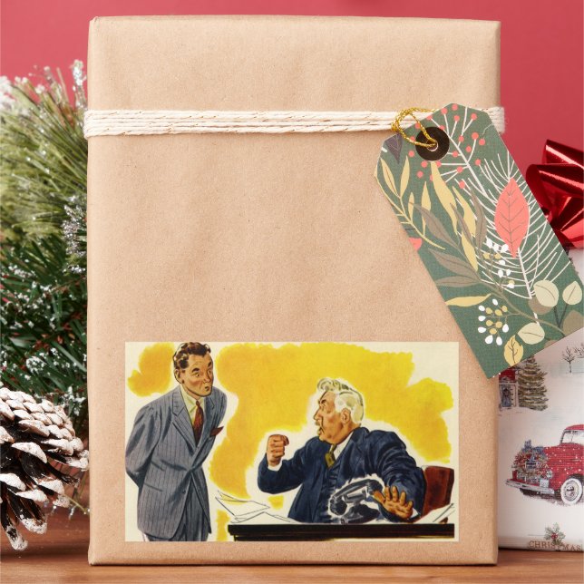 Vintage Business, Mad CEO Executive Boss Employee Sticker (Holiday)