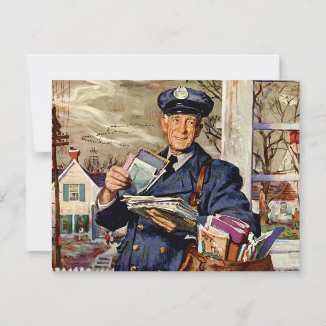 Vintage Business, Mailman Delivering Mail Letters (Front)