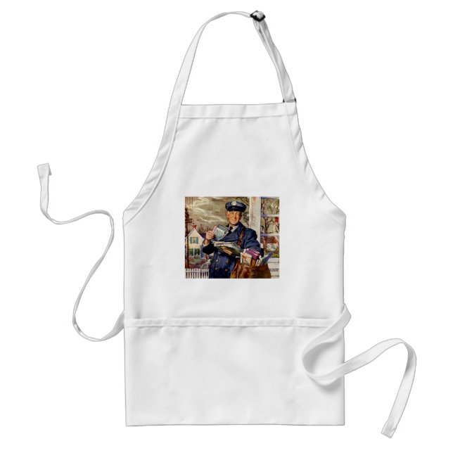 Vintage Business, Mailman Delivering Mail Letters Standard Apron (Front)