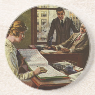 Vintage Business Meeting, Office with Executives Coaster