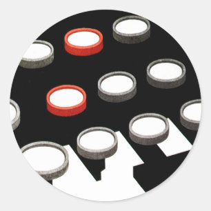 Vintage Business Old Fashioned Typewriter Keyboard Classic Round Sticker