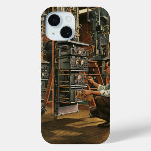 Vintage Business Radio Technician Fixing Equipment iPhone 15 Case