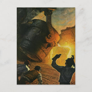 Vintage Business, Steel Manufacturing Industry Postcard