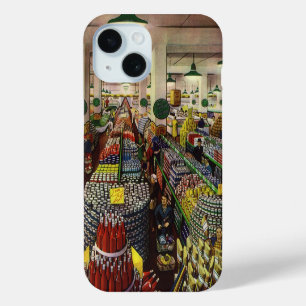 Vintage Business Supermarket, Food and Beverages iPhone 15 Case