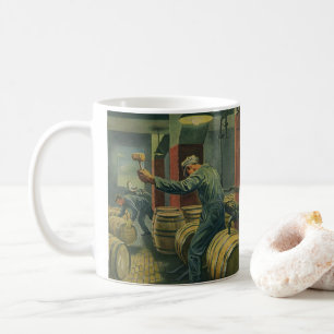 Vintage Business, Wine Making Corking Wine Barrels Coffee Mug