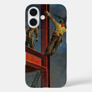 Vintage Business, Workers on Steel Construction iPhone 16 Case