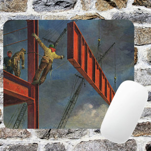 Vintage Business, Workers on Steel Construction Mouse Pad