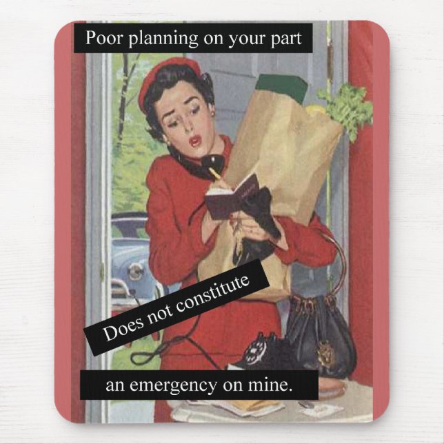 Vintage Busy Woman on Phone Mouse Pad (Front)