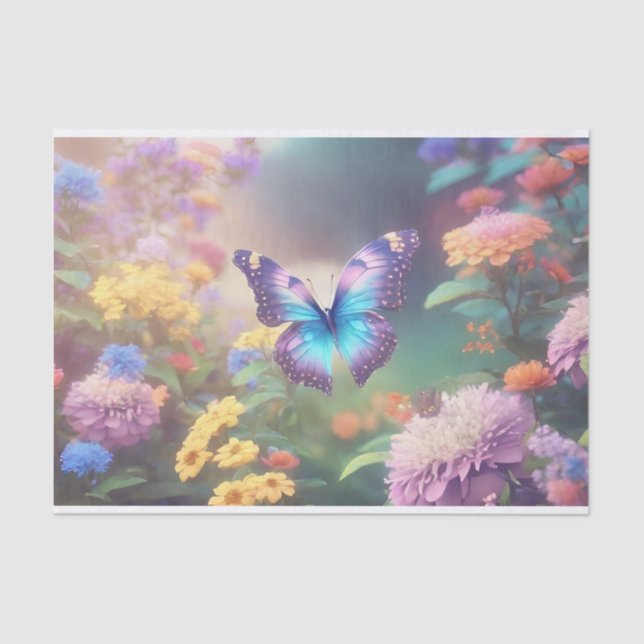 Vintage Buttefly Decoupage  Tissue Paper (Front)