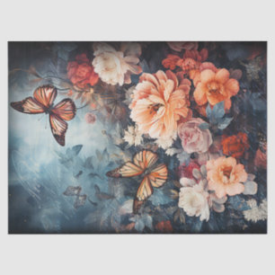 Vintage Butterflies and Flowers Decoupage Tissue Paper