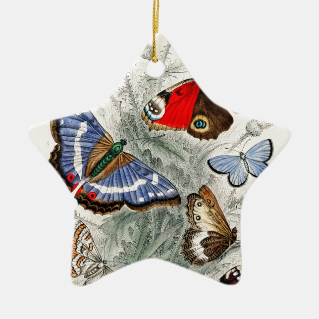 Vintage Butterflies Ceramic Ornament (Front)