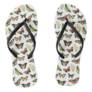 Vintage Butterflies Flip Flops