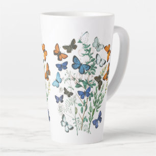 Vintage Butterflies Illustration on a Latte Mug