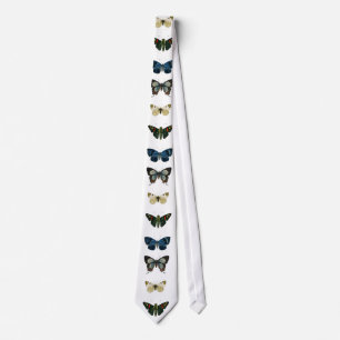 Vintage Butterflies Moths Old Illustration Art Tie