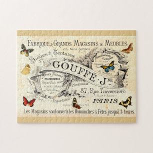 Vintage Butterflies on French Ad Jigsaw Puzzle